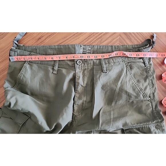 Obey RECON CARGO Green Khaki Button Fly Mens Lightweight Utility 10" Shorts 36 - Picture 7 of 8